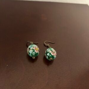 Floral Green Earrings